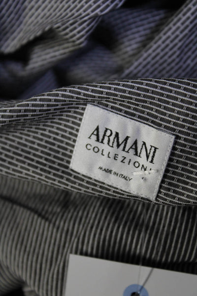 Armani Collezioni Mens Collared Long Sleeved Buttoned Shirt Gray Size 39/ 15.5