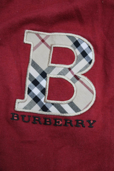 Burberry London Blue Label Childrens Boys Tee Shirt Red Cotton Size 10