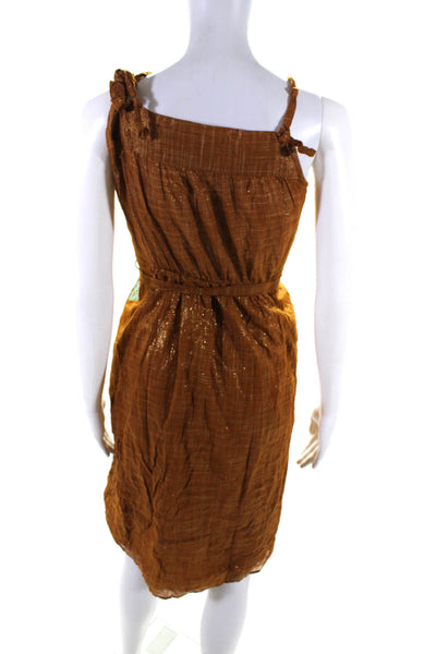 Twelfth Street by Cynthia Vincent Womens Belted Sun Dress Brown Blue Size 6