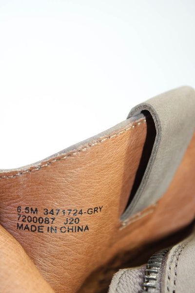 Frye Womens Leather Side Zipped Slip-On Cuban Heels Ankle Booties Brown Size 6.5