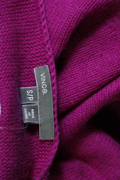 Vince Womens Long Sleeve Scoop Neck Sweater Magenta Wool Size Small