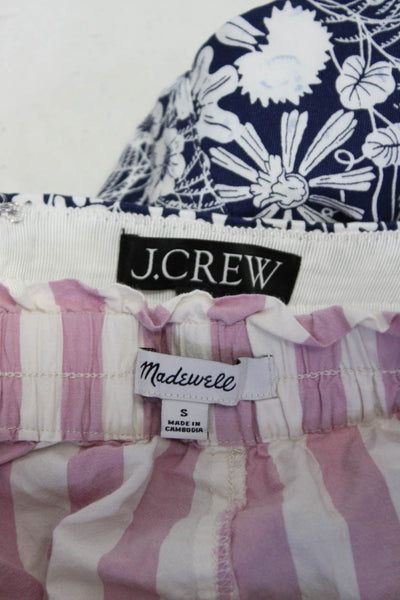Madewell Women's Elastic Waist Pockets Pull-On Short Pink Stripe Size S Lot 2