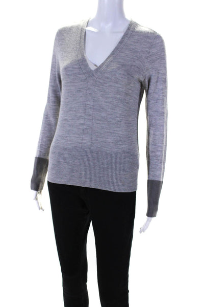 Rag & Bone Women's V-Neck Long Sleeves Pullover Knit Sweater Gray Size S