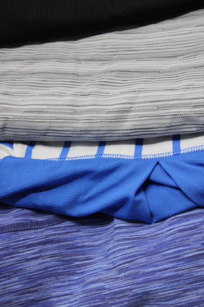 Lululemon Womens Striped Print Round Neck Sleeveless Tank Tops Blue Size 10 Lot