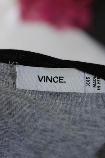 Vince Womens Cotton Blend Round Neck Short Sleeve T-Shirt Top Black Size XS