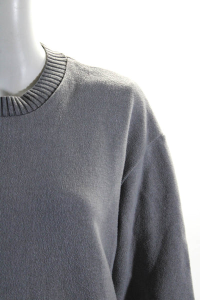 Zara Womens Gray Crew Neck Long Sleeve Pullover Sweater Top Skirt Set Size S M
