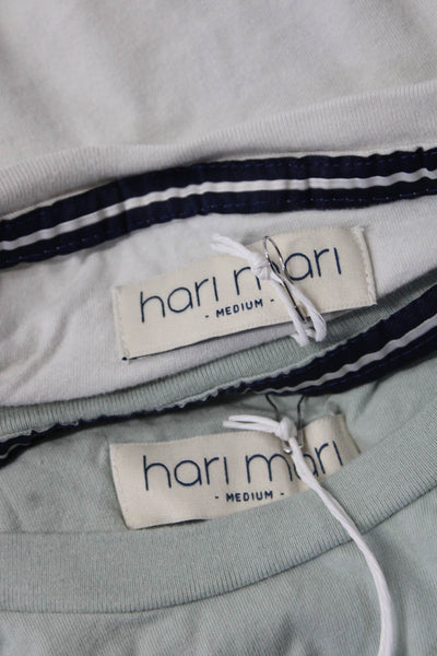 Hari Mari Womens All American Short Sleeve Tee Shirt Green Ivory Medium Lot 2