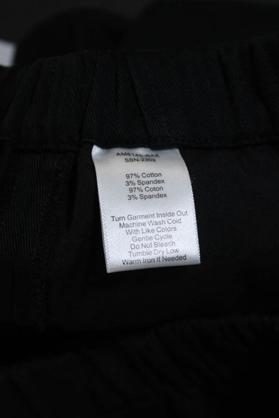 ATM Mens Elastic Waist Distressed Hem Twill Casual Shorts Black Size Large