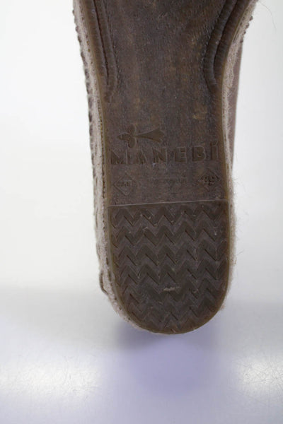 Manebi Women's Round Toe Suede Platform Lace Up Espadrille Shoe Beige Size 7