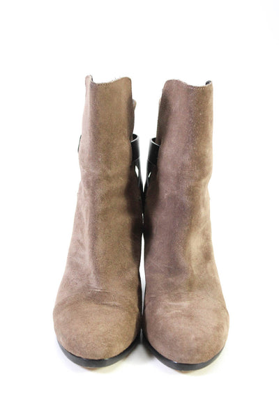 Rag & Bone Womens Suede Round Toe Strappy Ankle Boots Taupe Size 37.5 7.5