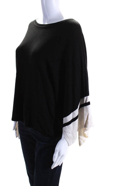 Eileen Fisher Womens Round Neck Long Sleeve Pullover Blouse Top Black Size S