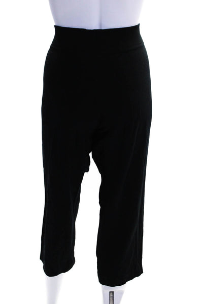 Eileen Fisher Womens Elastic Waist Low-Rise Cropped Pants Black Size PS