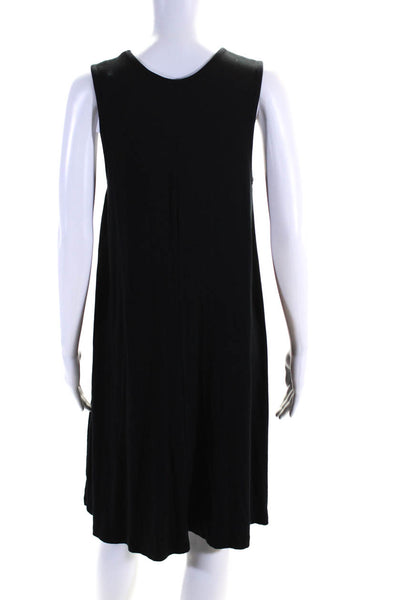 Cynthia Rowley Womens Stretch Round Neck Sleeveless Midi Dress Black Size S