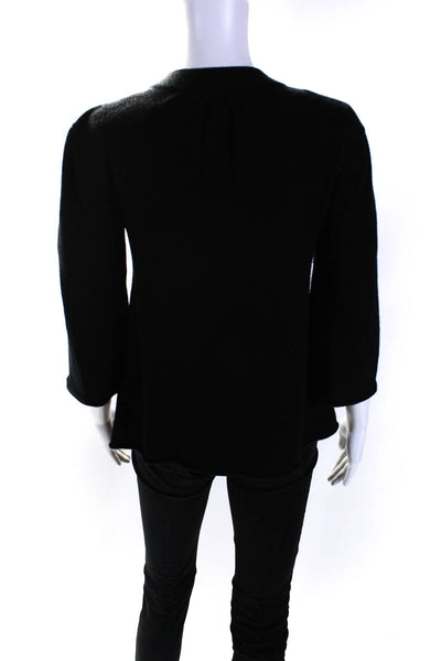 Alexander Wang Womens Cashmere Open Front Long Sleeve Cardigan Black Size S