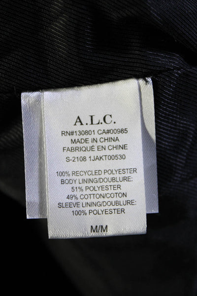 A.L.C. Womens Faux Shearling Colorblock Print Open Overcoat Multicolor Size M
