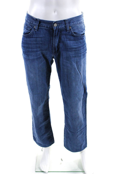 7 For All Mankind Mens Cotton Five Pocket Straight Leg Jeans Blue Size 30