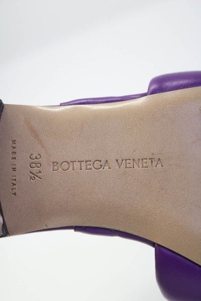 Bottega Veneta Womens Quilted Embossed Sandals Gumdrop Purple Leather 38