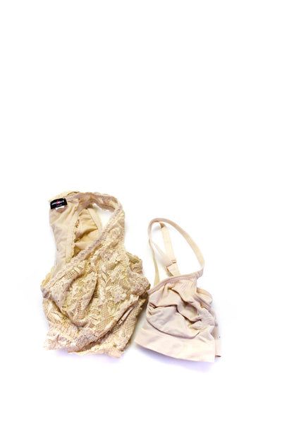 Skims Cosabella Womens Floral Lace Elastic Sports Bras Beige Size S Lot 2
