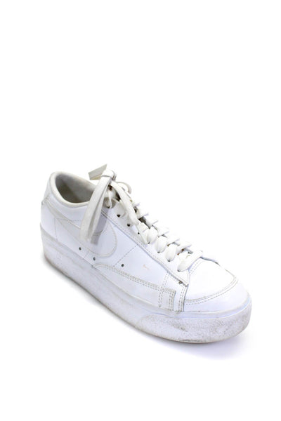 Nike Womens White Leather Low Top Platform Fashion Sneakers Shoes Size 6.5