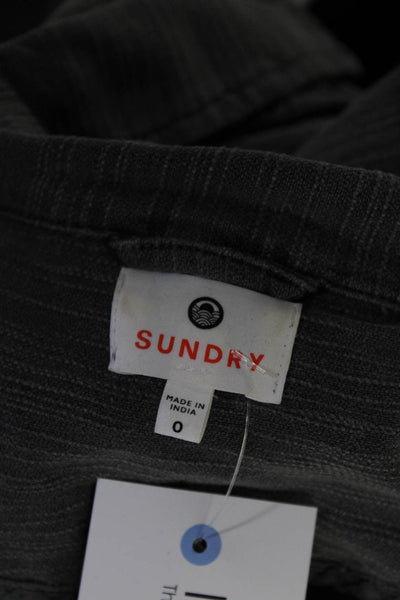 Sundry Womens Gray Cotton Star Applique Collar Long Sleeve Jacket Size 0