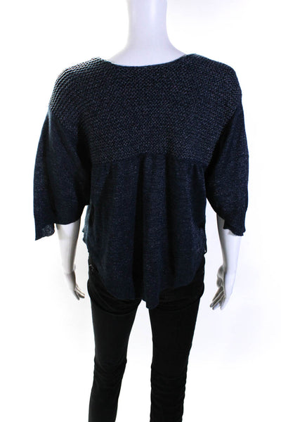 Crea Concept Womens Single Button Crochet Trim Cardigan Sweater Blue Size IT 40