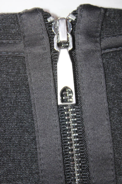 Lafayette 148 New York Womens Back Zip Crew Neck Knit Shirt Gray Size Petite