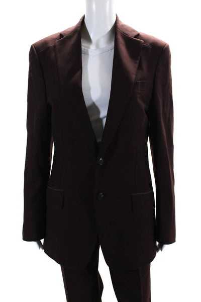 Vivienne Westwood Womens Maroon Two Button Blazer Pants Suit Set Size 36L 32L