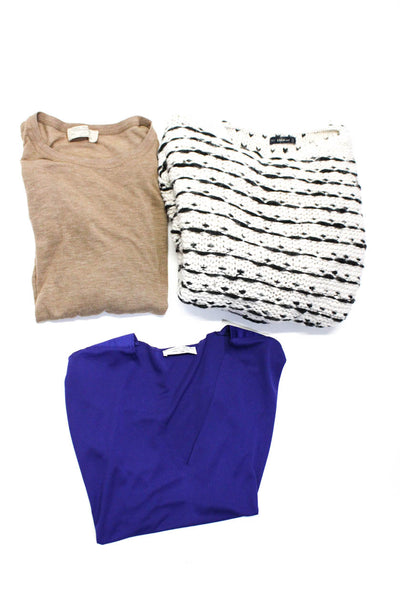 Zara Trafaluc Zara W&B Zara Knit Womens Shirt Tops Brown Blue White Size S Lot 3