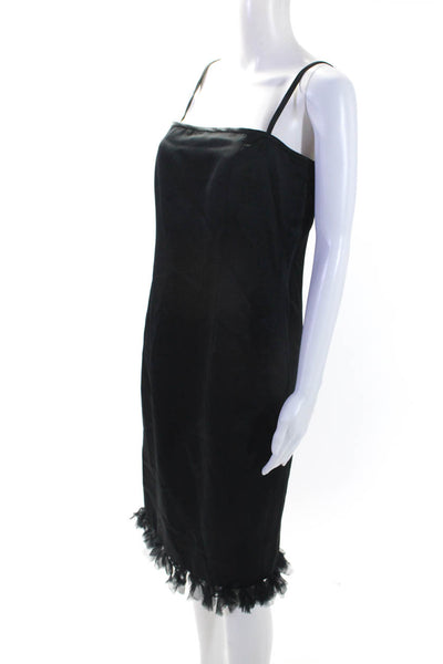 Kathlin Argiro Womens Spaghetti Strap Silk Trim Bodycon Dress Black Size 8