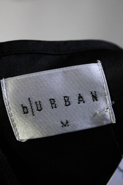 Burban Womens Sleeveless V Neck Pleated Hem Long Maxi Shift Dress Black Size M