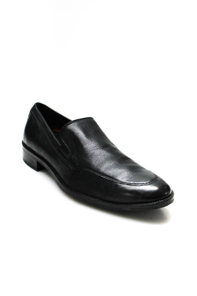 Cole Haan Mens Leather Elastic Slip On Low Block Heeled Loafers Black Size 8