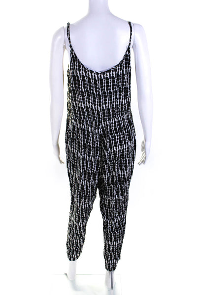 Plenty by Tracy Reese Womens Spotted Print Sleeveless Jumpsuit Black Size L