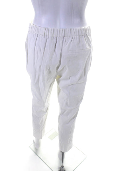 Theory Womens Linen Blend Collared Jacket + Stretch Pants Set White Size S 6