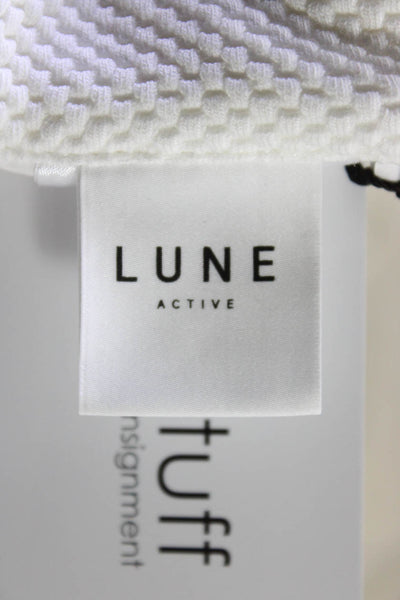 Lune Unisex Woven Canvas Moon Bucket Hat White Cotton Size Small