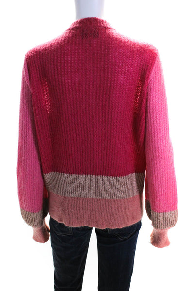 Munthe Womens Mohair Button Down Cardigan Sweater Pink Gold Size EUR 38
