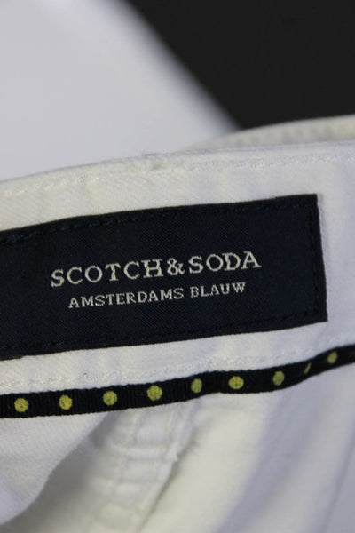 Scotch And Soda Mens Button Up Ralston Jeans White Cotton Size 32X32