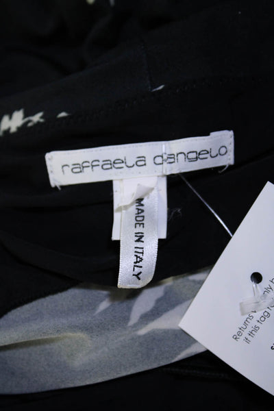 Raffaela Dangelo Womens Black Floral Print Halter Sleeveless Shift Dress Size L