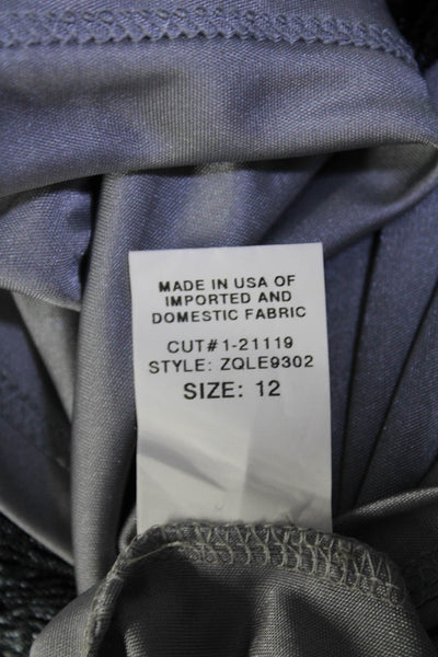 David Meister Womens Gray Textured Embellished Sleeveless Shift Dress Size 12