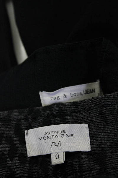 Avenue Montaigne Rag & Bone/Jeans Womens Gray Leopard Print Pants Size 0 2 LOT 2