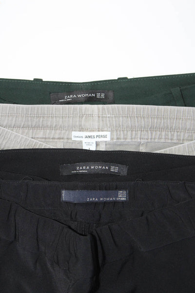 Zara James Perse Womens Pleated Cropped Pants Black Green Gray Size XS 1 Lot 4