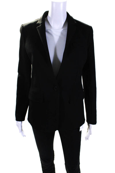 J Crew Womens Single Button Notched Lapel Regent Blazer Jacket Black Size 2