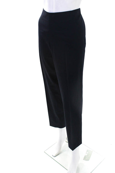 Lafayette 148 New York Women's Zip Closure Straight Leg Pant Navy Blue Size 12