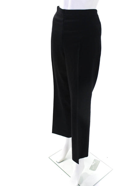 Akris Punto Women's Straight Leg Zip Closure Dress Pant Black Size 14