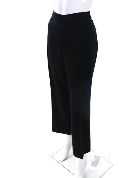 Akris Punto Women's Pockets Zip Closure Straight Leg Dress Pant Black Size 14