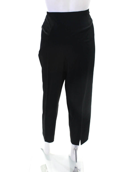 Leggiadro Women's Zip Closure Flat Front Straight Leg Dress Pant Black Size 16