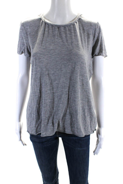 Armani Collezioni Women's Round Neck Short Sleeves Basic T-Shirt Gray Size 16