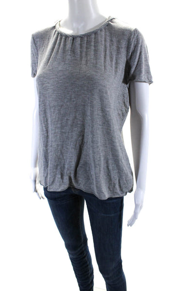 Armani Collezioni Women's Round Neck Short Sleeves Basic T-Shirt Gray Size 16