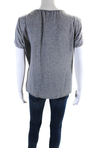 Armani Collezioni Women's Round Neck Short Sleeves Basic T-Shirt Gray Size 16