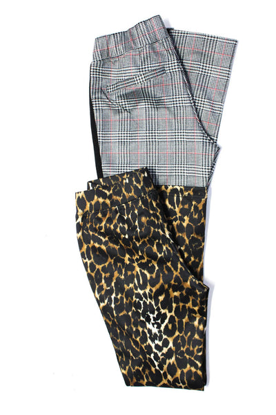 Pam & Gela Women's Elastic Waist Zip Ankle Sweat Pant Animal Print Size P Lot 2