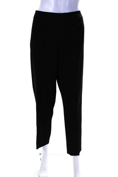 Piazza Sempione Womens Side Zip High Rise Pleated Cropped Pants Black Wool IT 48